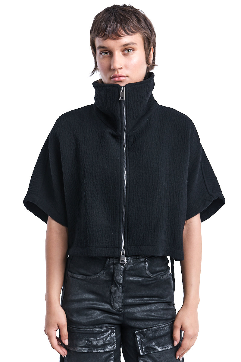 WOOL ZIPPED CAPE
