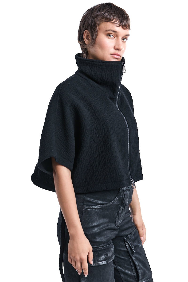 WOOL ZIPPED CAPE