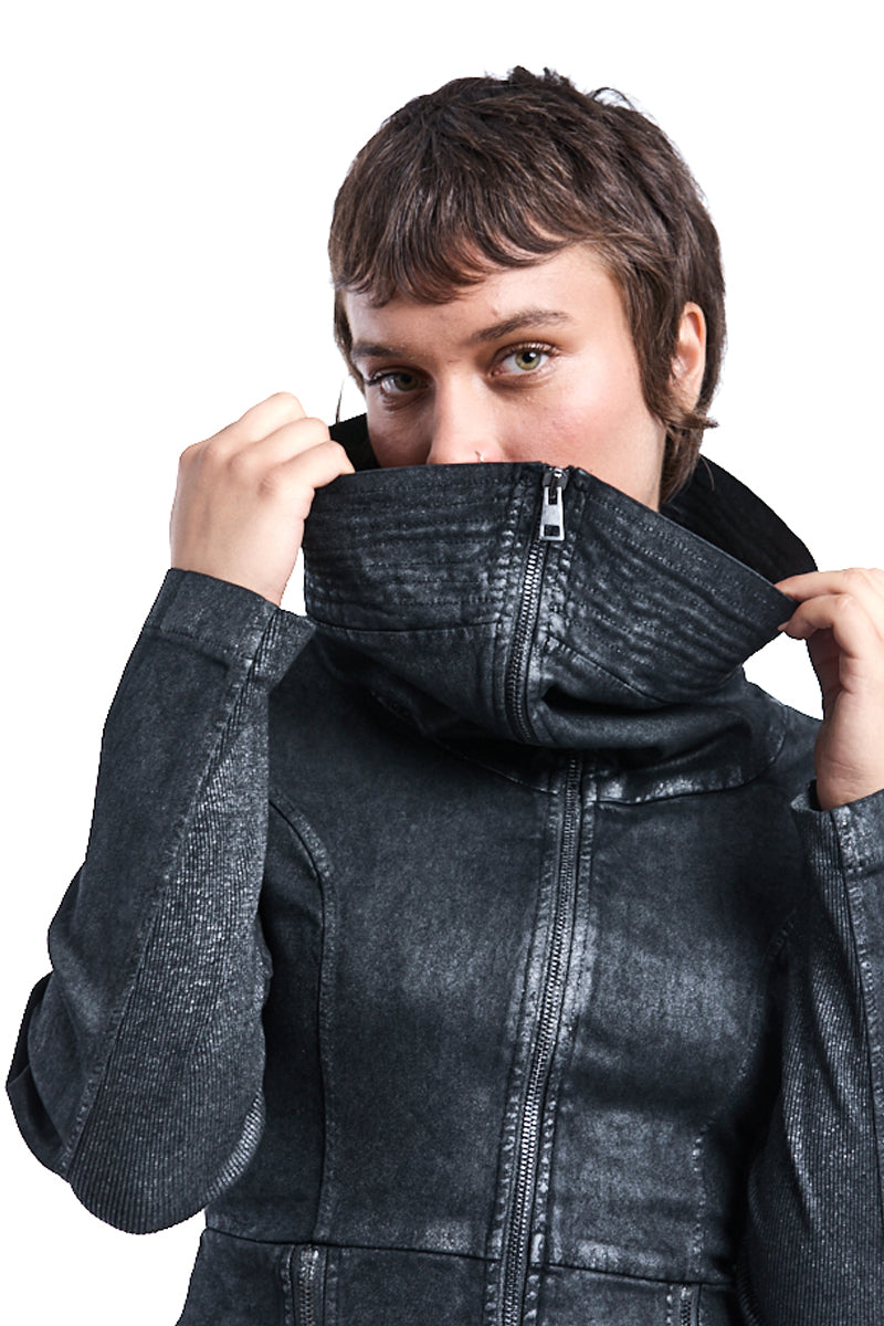 COATED HIGH NECK STRETCH JACKET