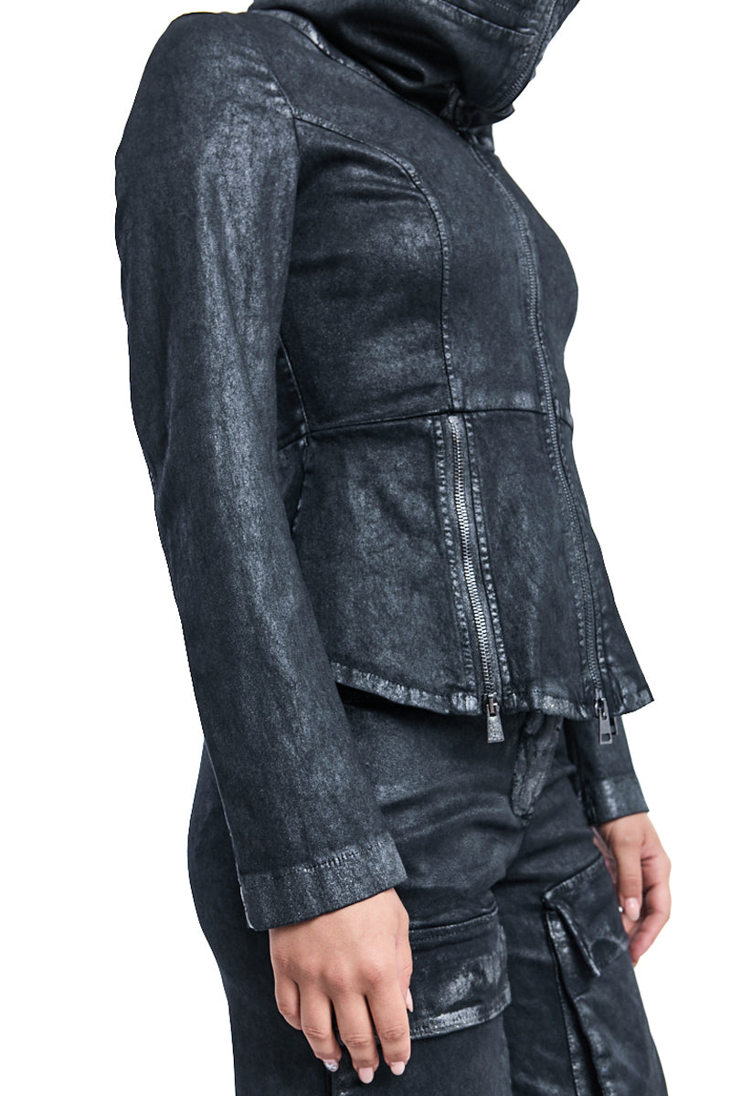 COATED HIGH NECK STRETCH JACKET