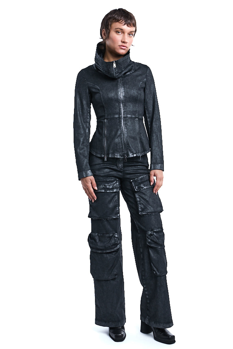 COATED HIGH NECK STRETCH JACKET