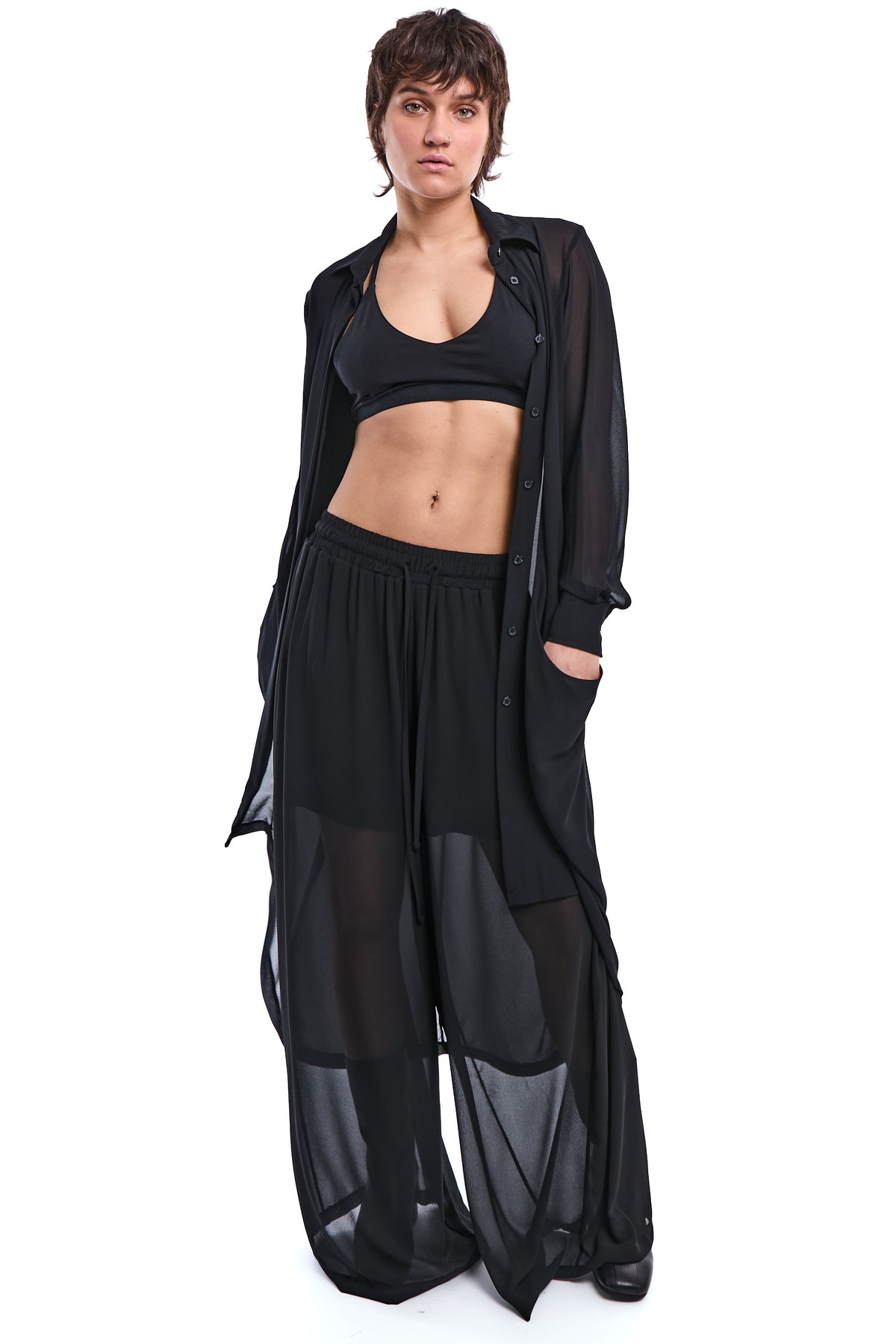 ASYMMETRIC GEORGETTE SHIRT