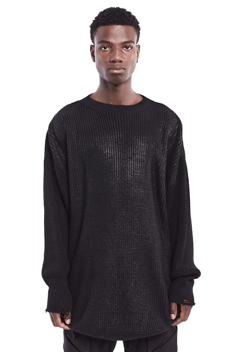 COATED OVERSIZE SWEATER