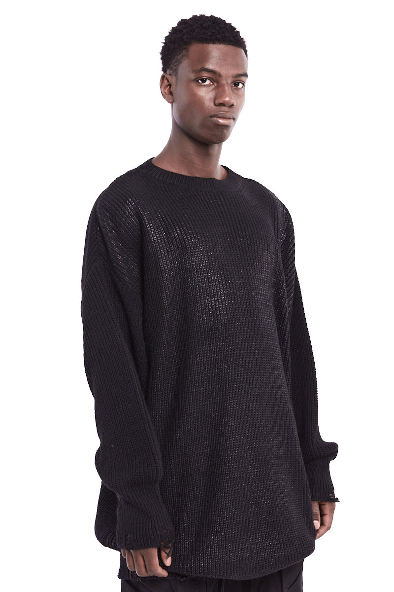 COATED OVERSIZE SWEATER