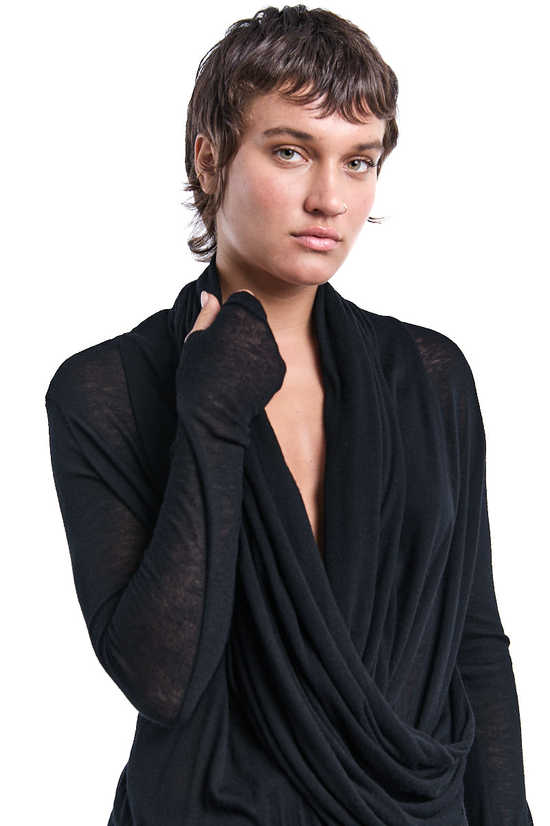 WOOL GAUZE HOODED SWEATER