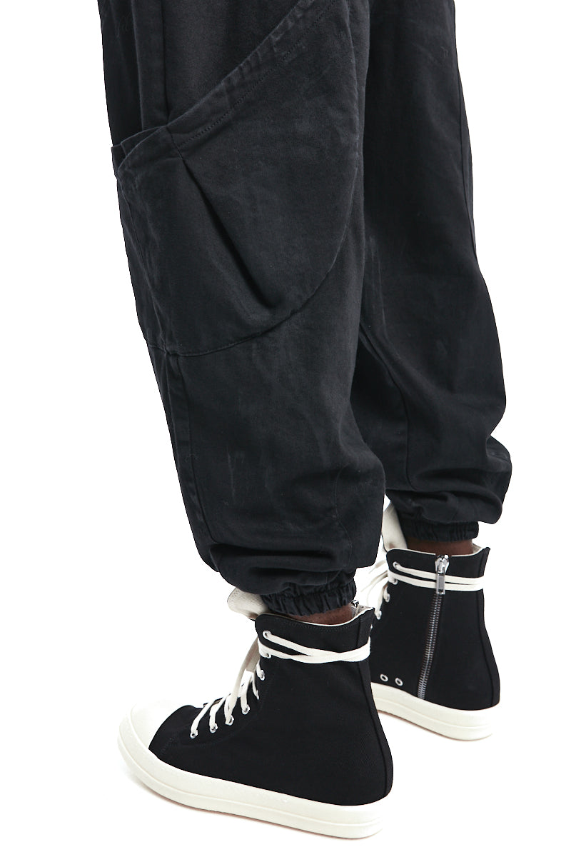 BLACK COATED STRECH OVER PANTS