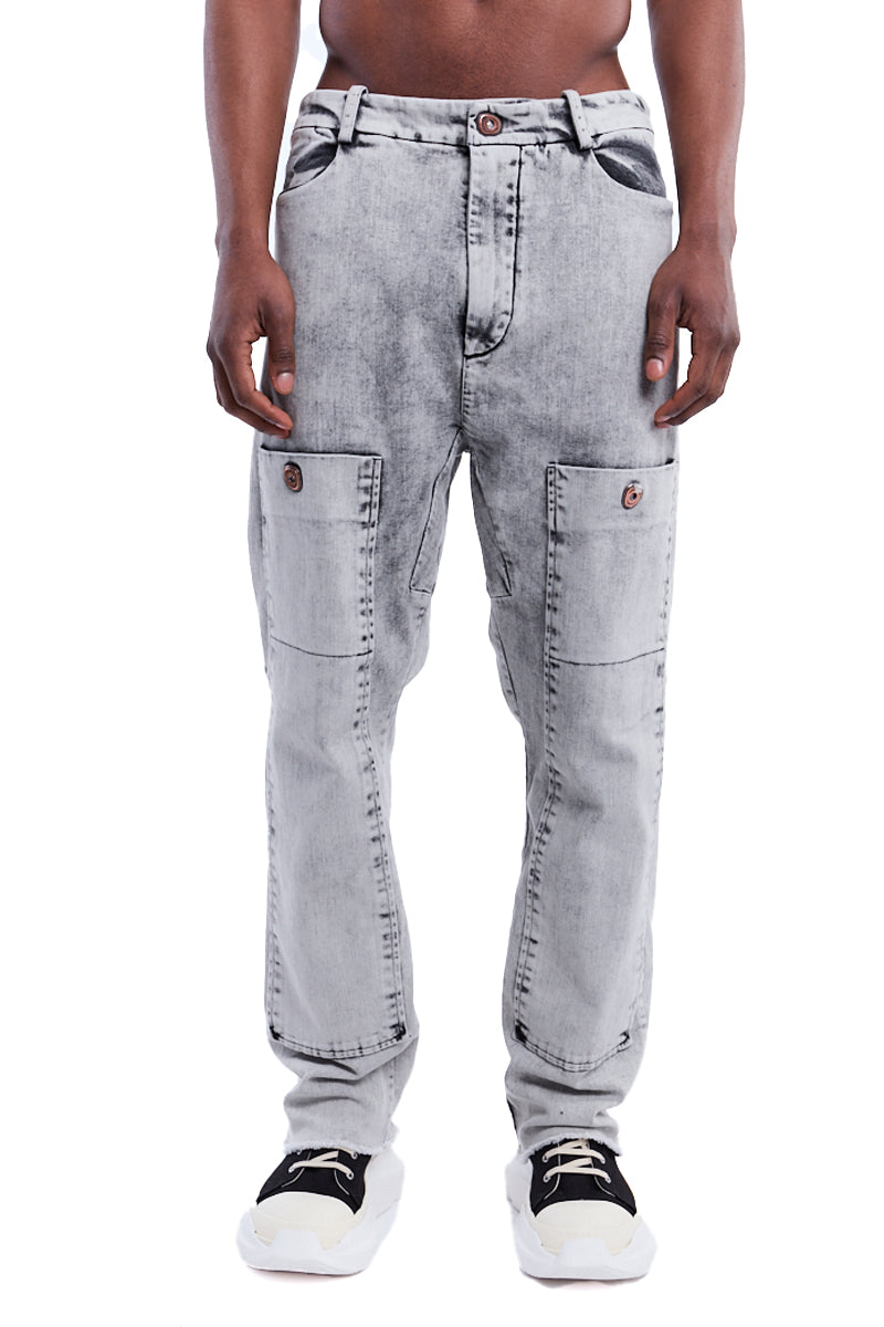 BLEACHED WIDE LEG JEANS