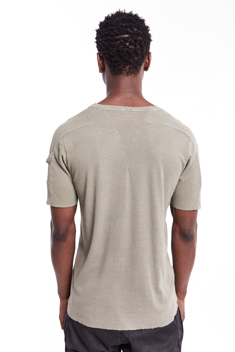 VERDIGRIS RIB SHOULDER POCKET TEE