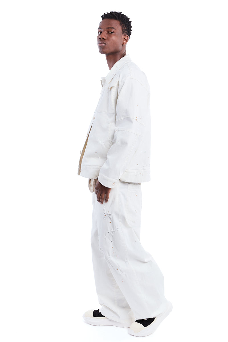 DIRTY WHITE STRETCH OVER JACKET