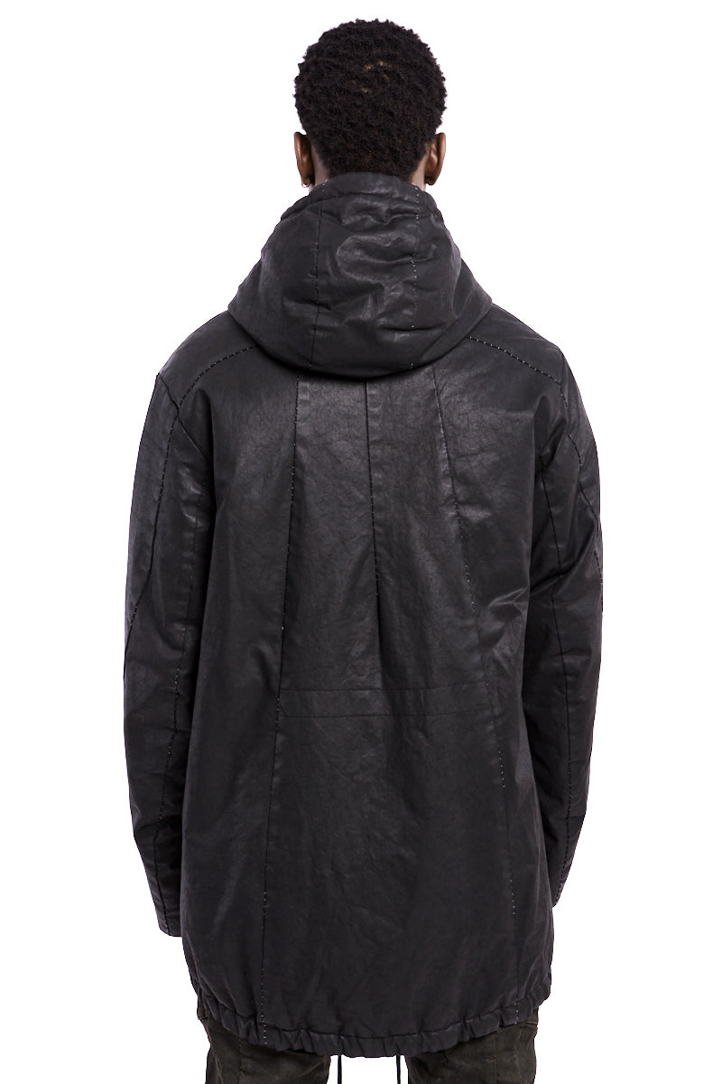 SHORTER PADDED RESINATED DOWN JACKET