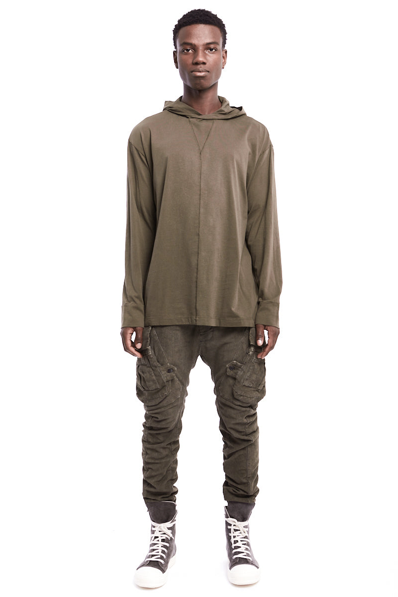 HOODED LONG SLEEVE LOOSE TEE