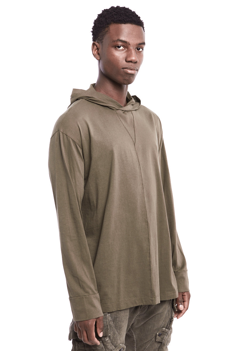 HOODED LONG SLEEVE LOOSE TEE