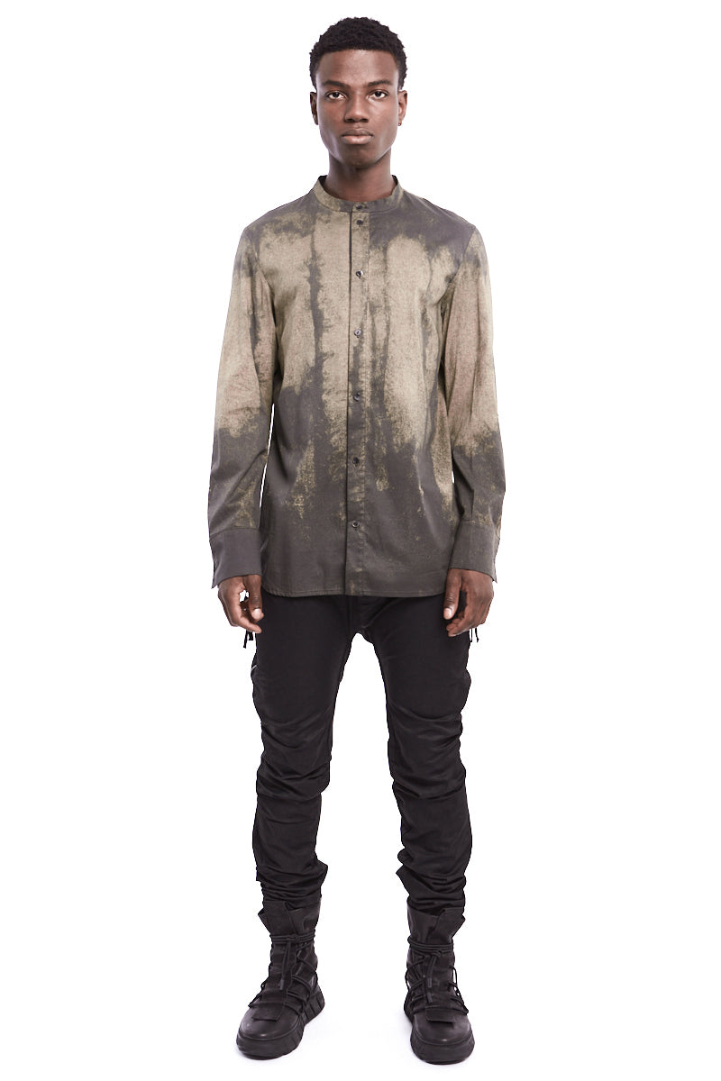 COLLARLESS OVERDYED SHIRT