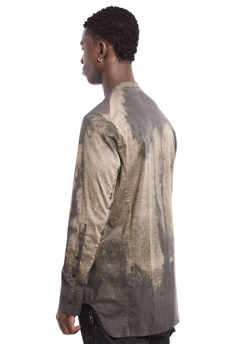 COLLARLESS OVERDYED SHIRT