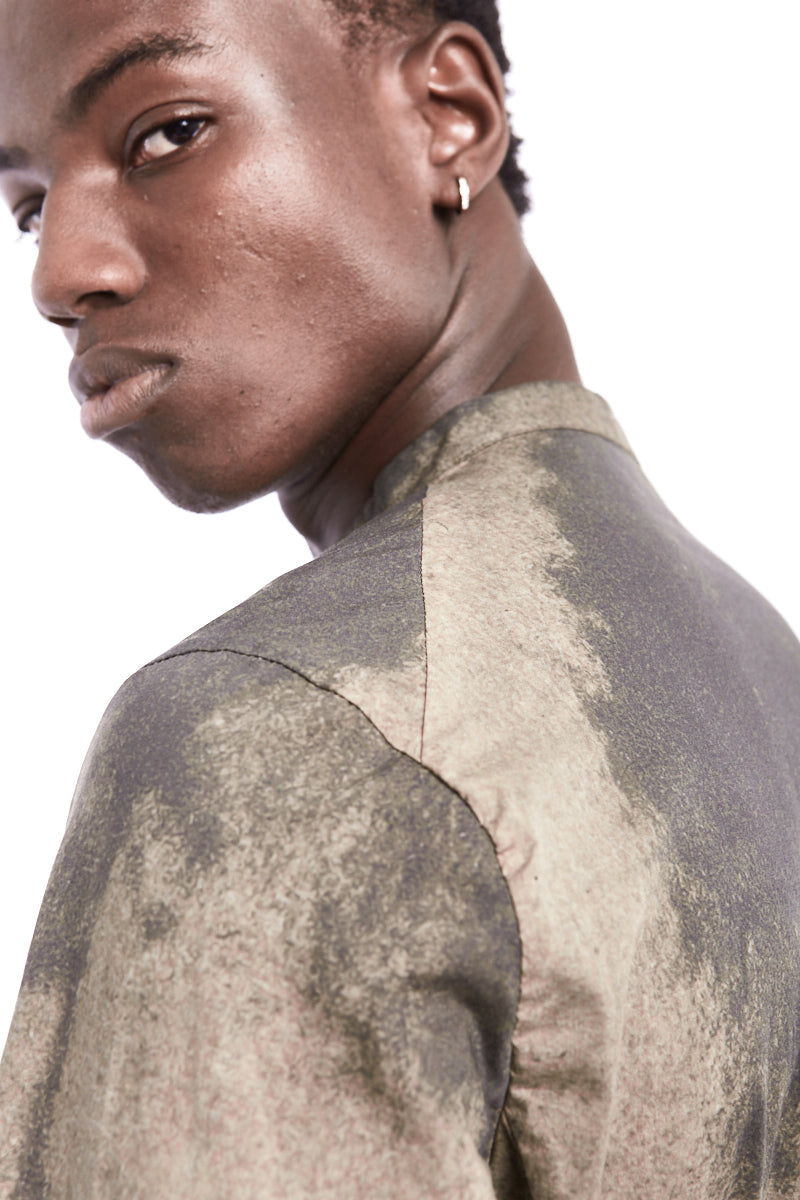 COLLARLESS OVERDYED SHIRT