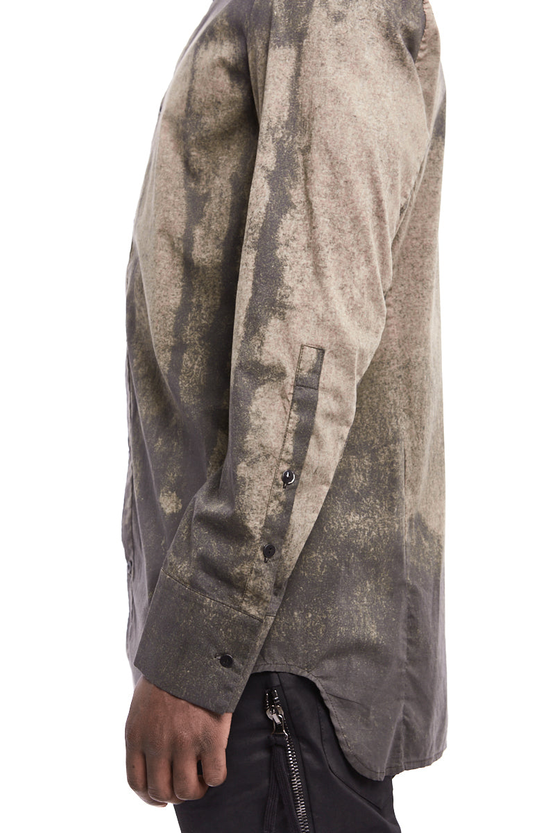 COLLARLESS OVERDYED SHIRT