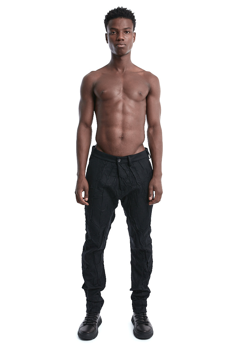 SEAMED BONDED SLIM TROUSERS