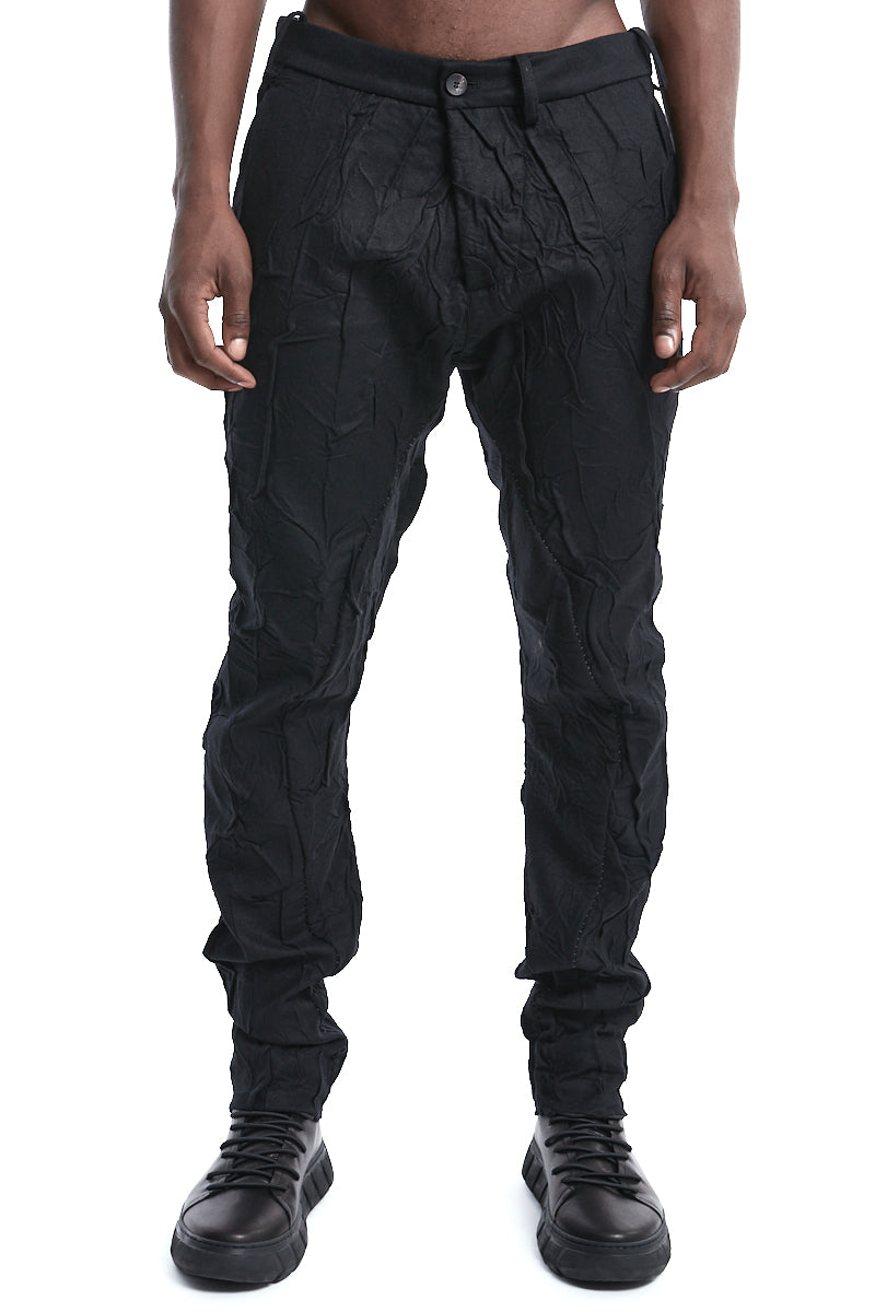 SEAMED BONDED SLIM TROUSERS