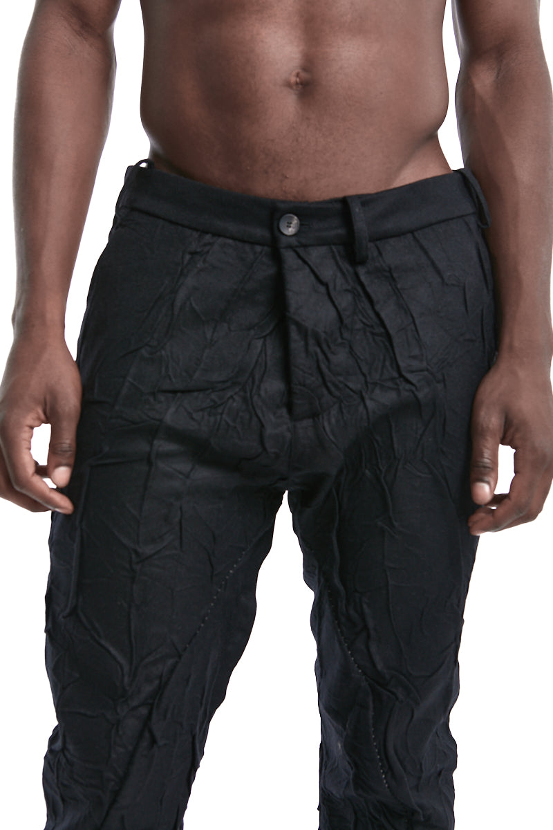 SEAMED BONDED SLIM TROUSERS