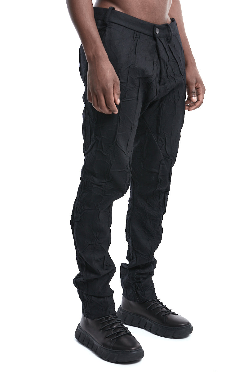 SEAMED BONDED SLIM TROUSERS