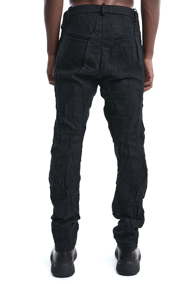 SEAMED BONDED SLIM TROUSERS