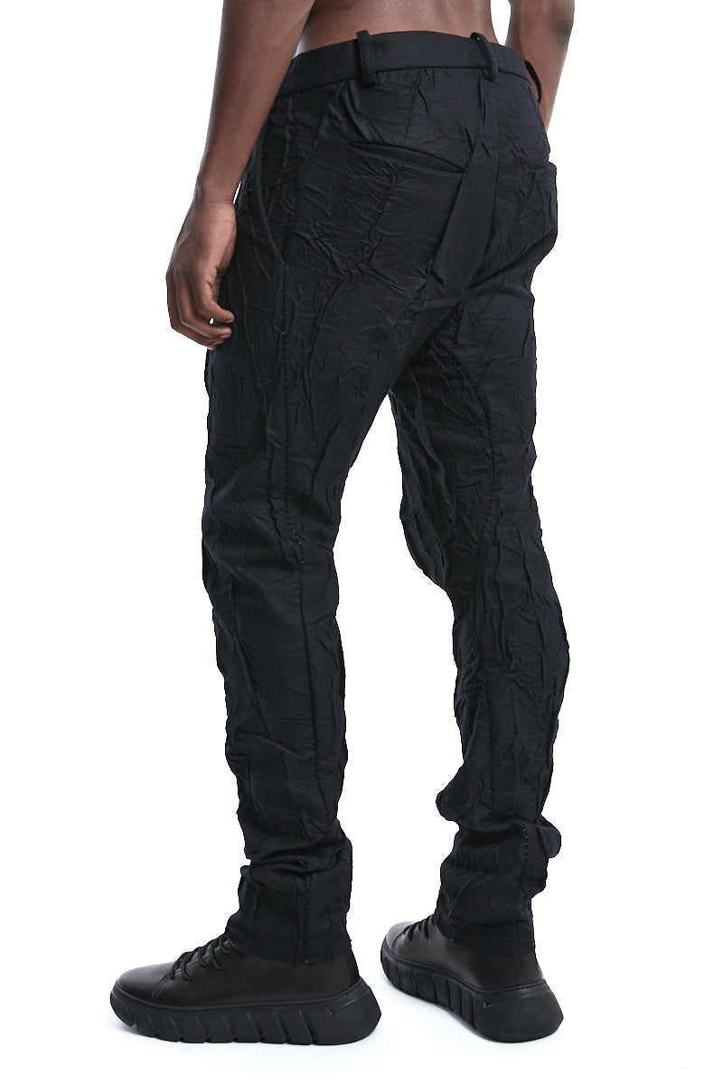 SEAMED BONDED SLIM TROUSERS