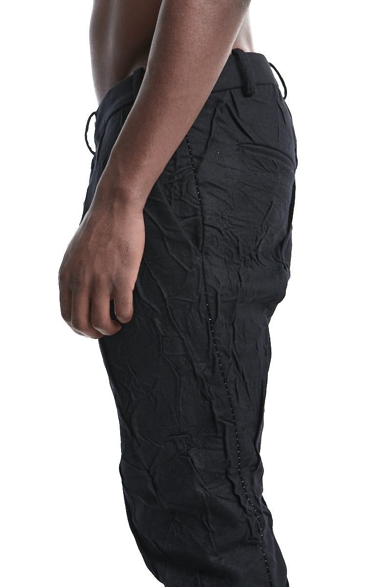 SEAMED BONDED SLIM TROUSERS