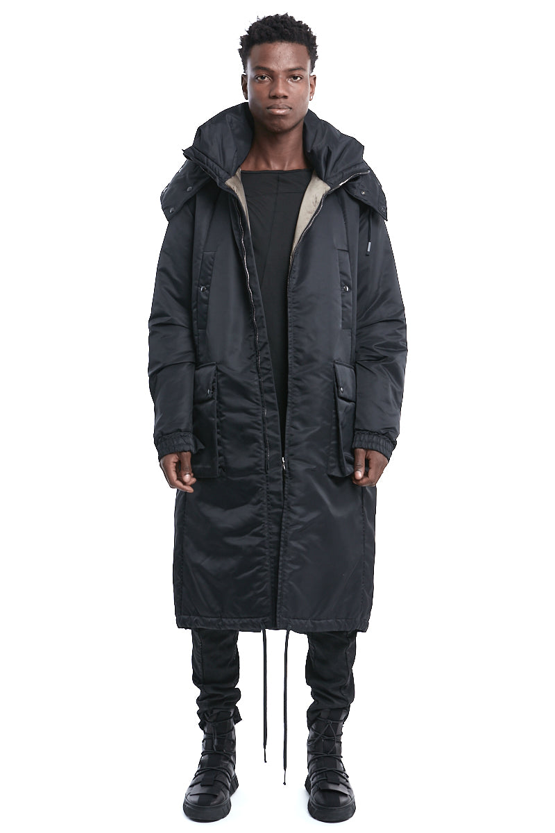 BLACK OVER THINDOWN PARKA