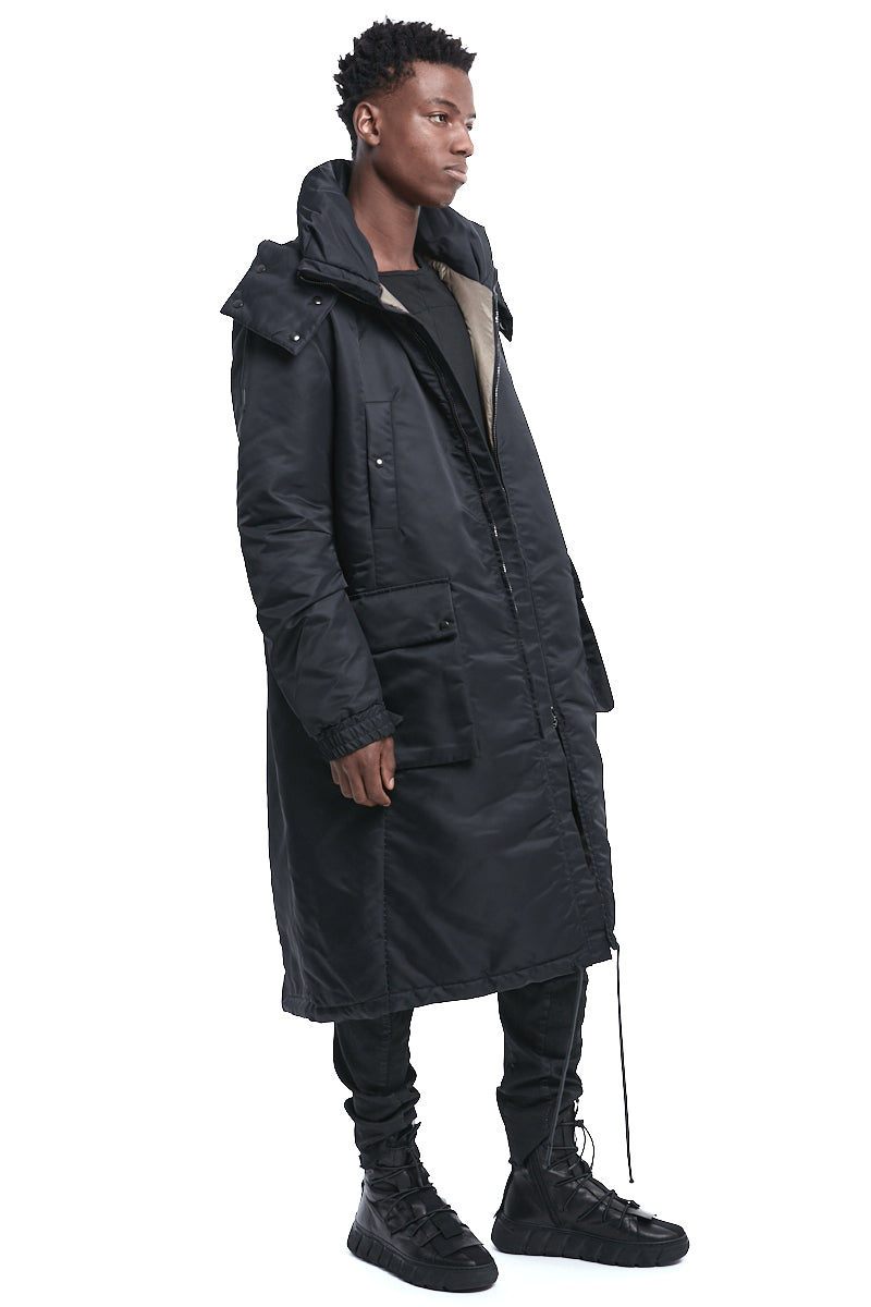 BLACK OVER THINDOWN PARKA