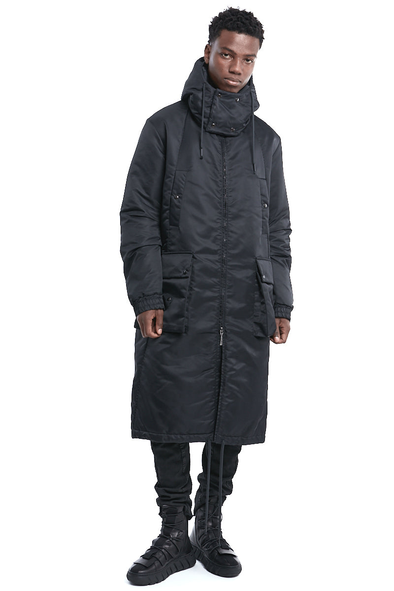 BLACK OVER THINDOWN PARKA