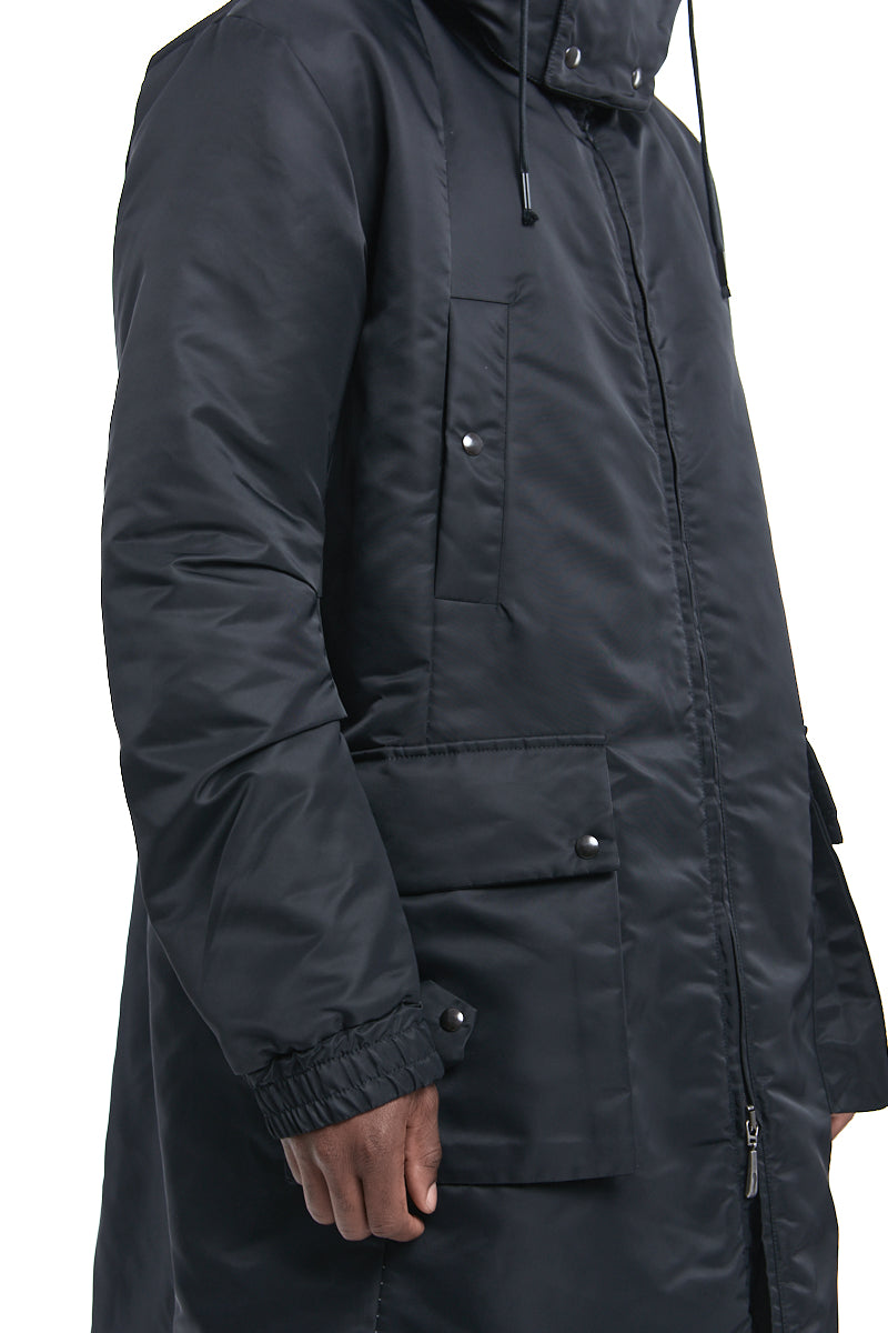 BLACK OVER THINDOWN PARKA
