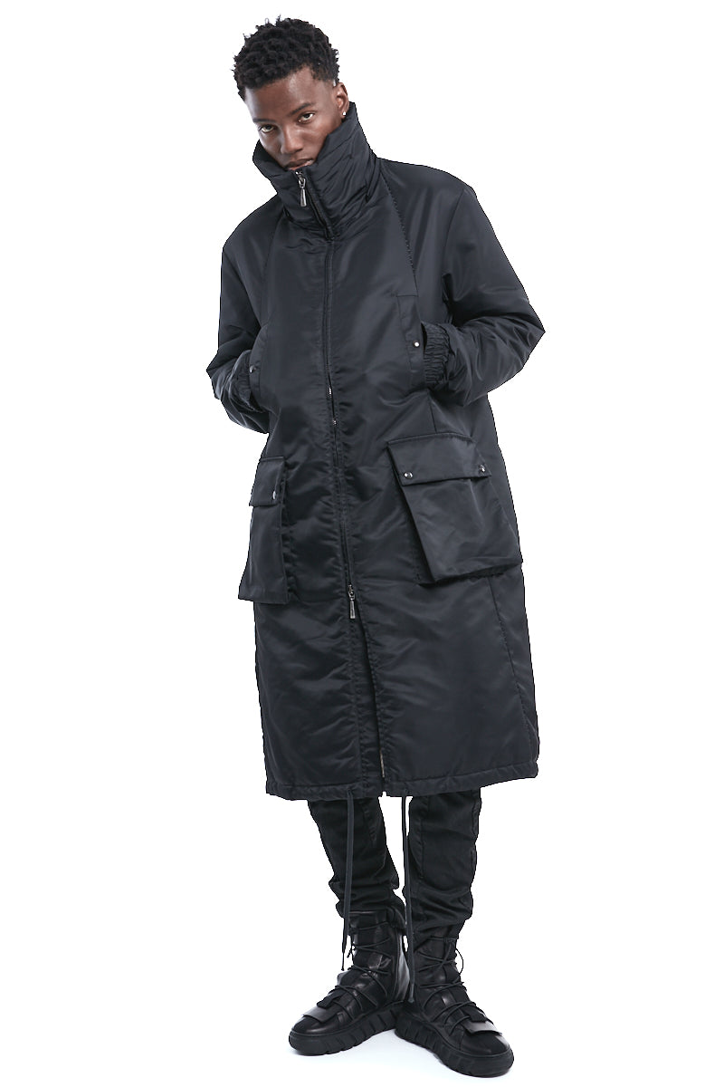 BLACK OVER THINDOWN PARKA