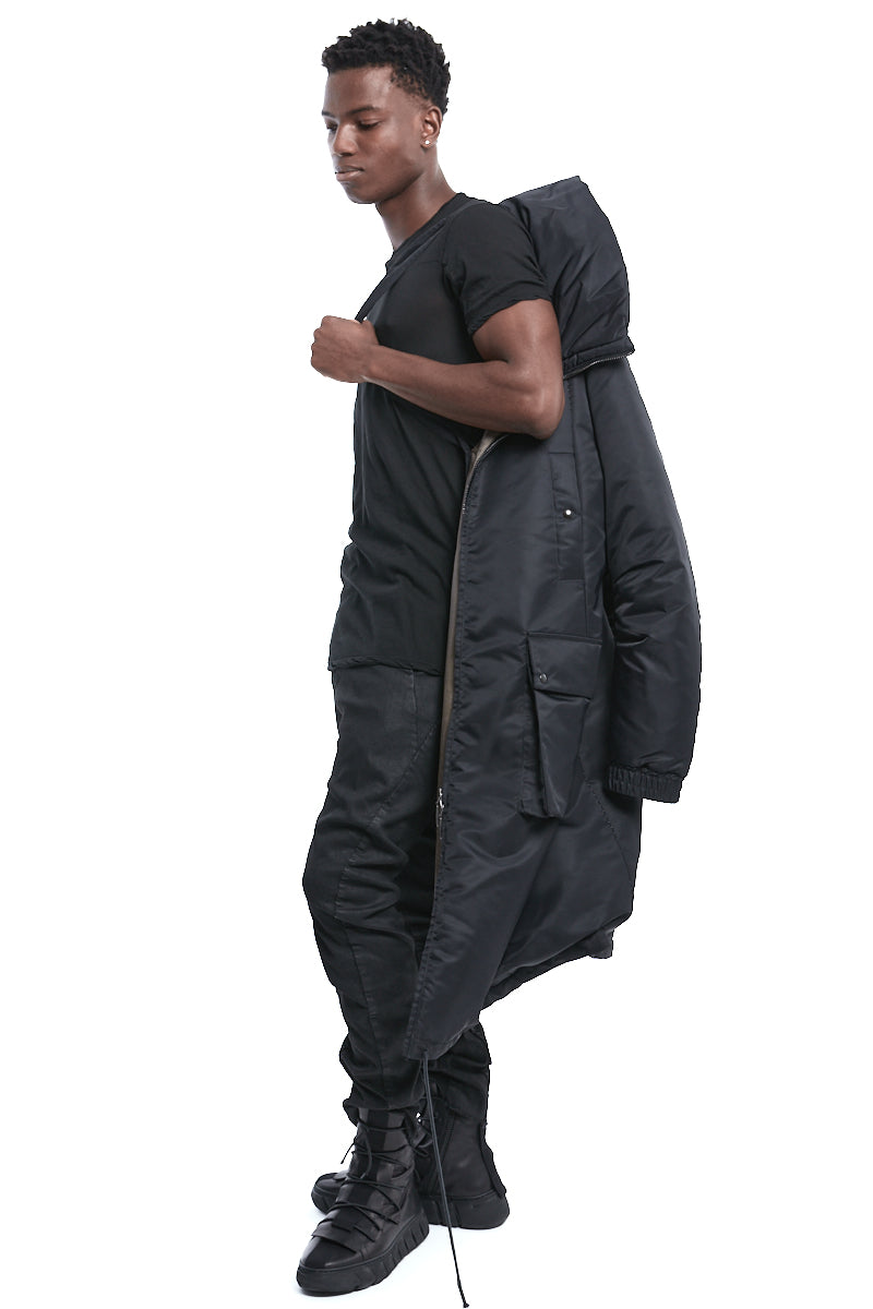 BLACK OVER THINDOWN PARKA