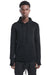 BLACK KNITTED HOODY