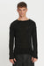 BLACK TAPED CREW NECK KNIT