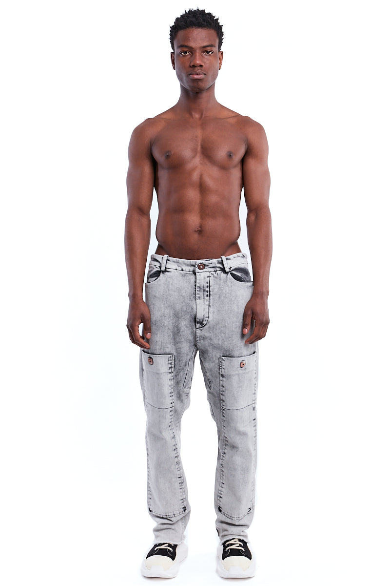 BLEACHED WIDE LEG JEANS