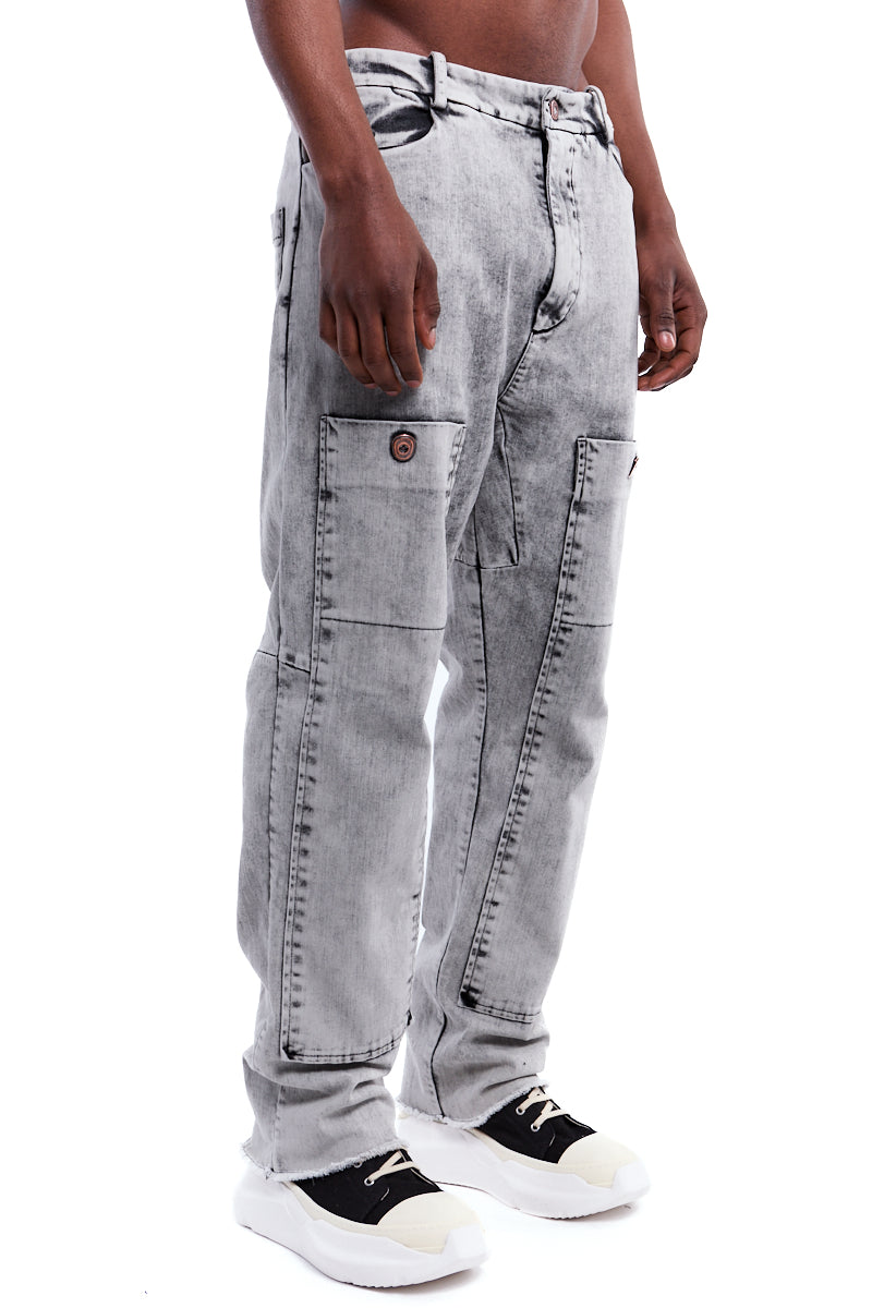 BLEACHED WIDE LEG JEANS