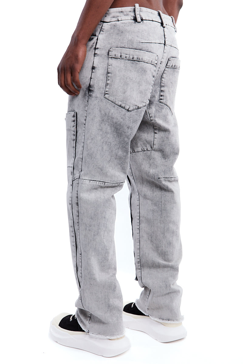 BLEACHED WIDE LEG JEANS