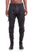 SMEARED BLACK FRONT ELONGATED ZIP PANTS