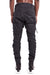 SMEARED BLACK FRONT ELONGATED ZIP PANTS