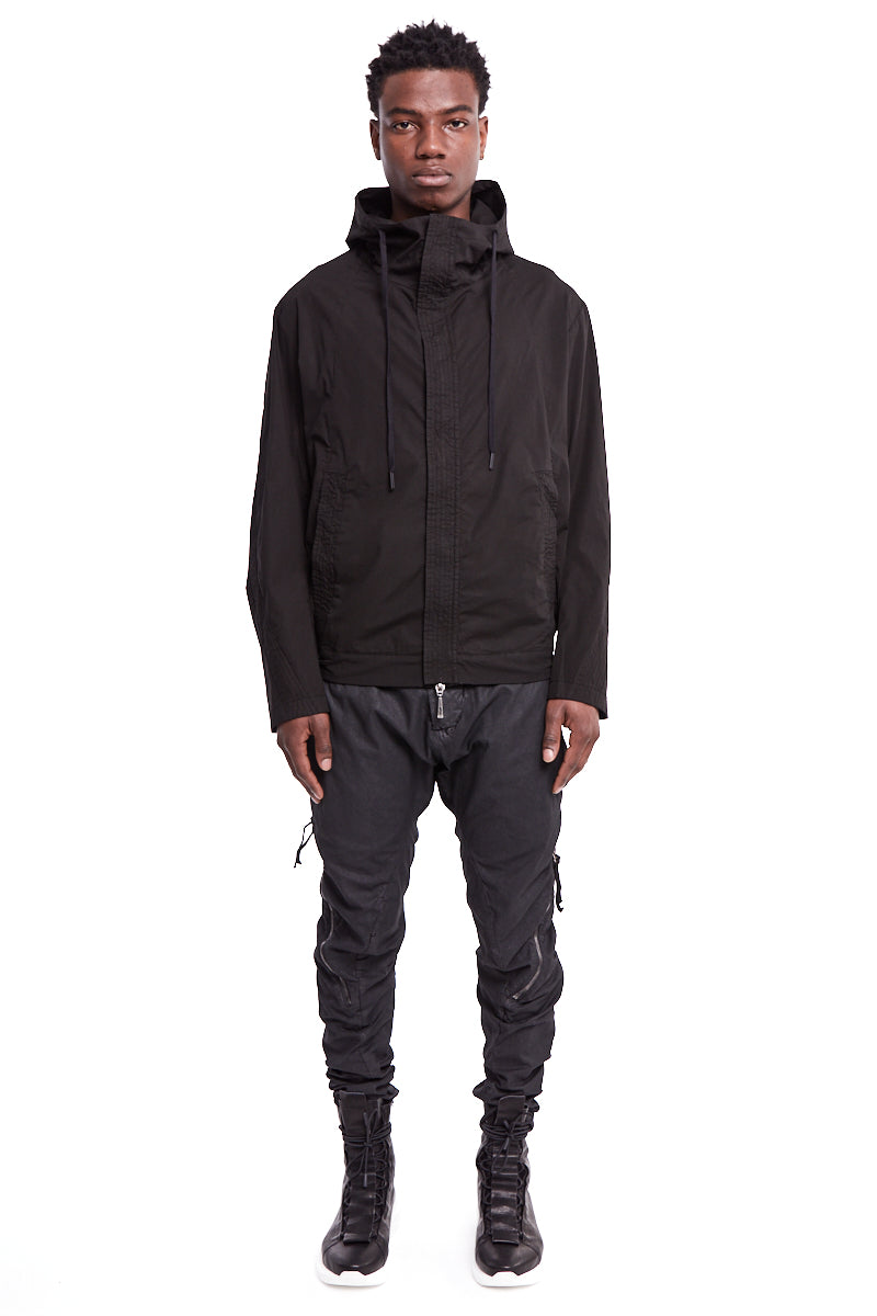 BLACK MULTIPLE STITCH ANORAK