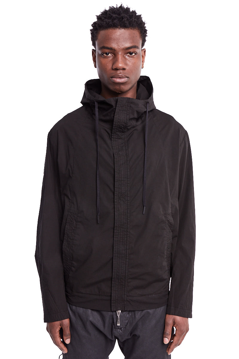 BLACK MULTIPLE STITCH ANORAK