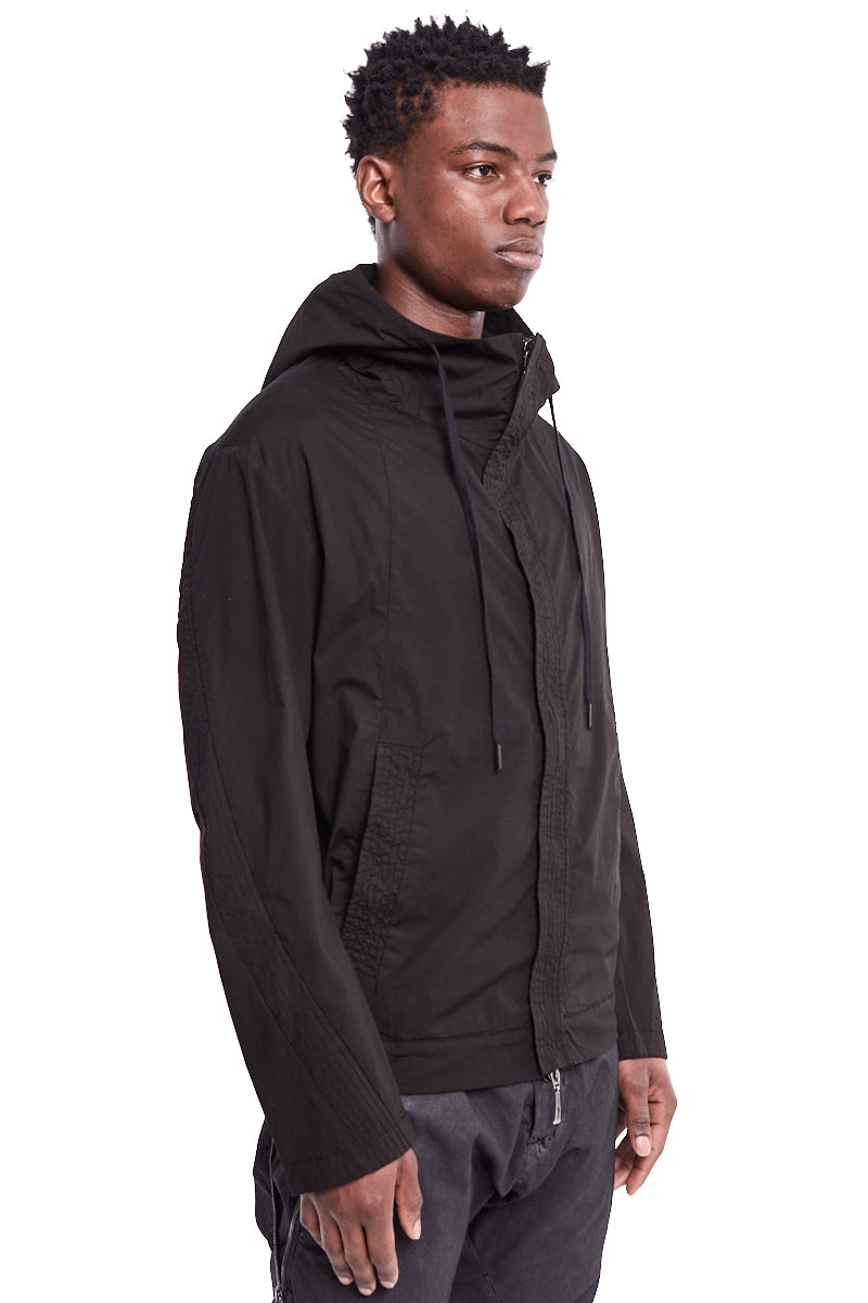 BLACK MULTIPLE STITCH ANORAK
