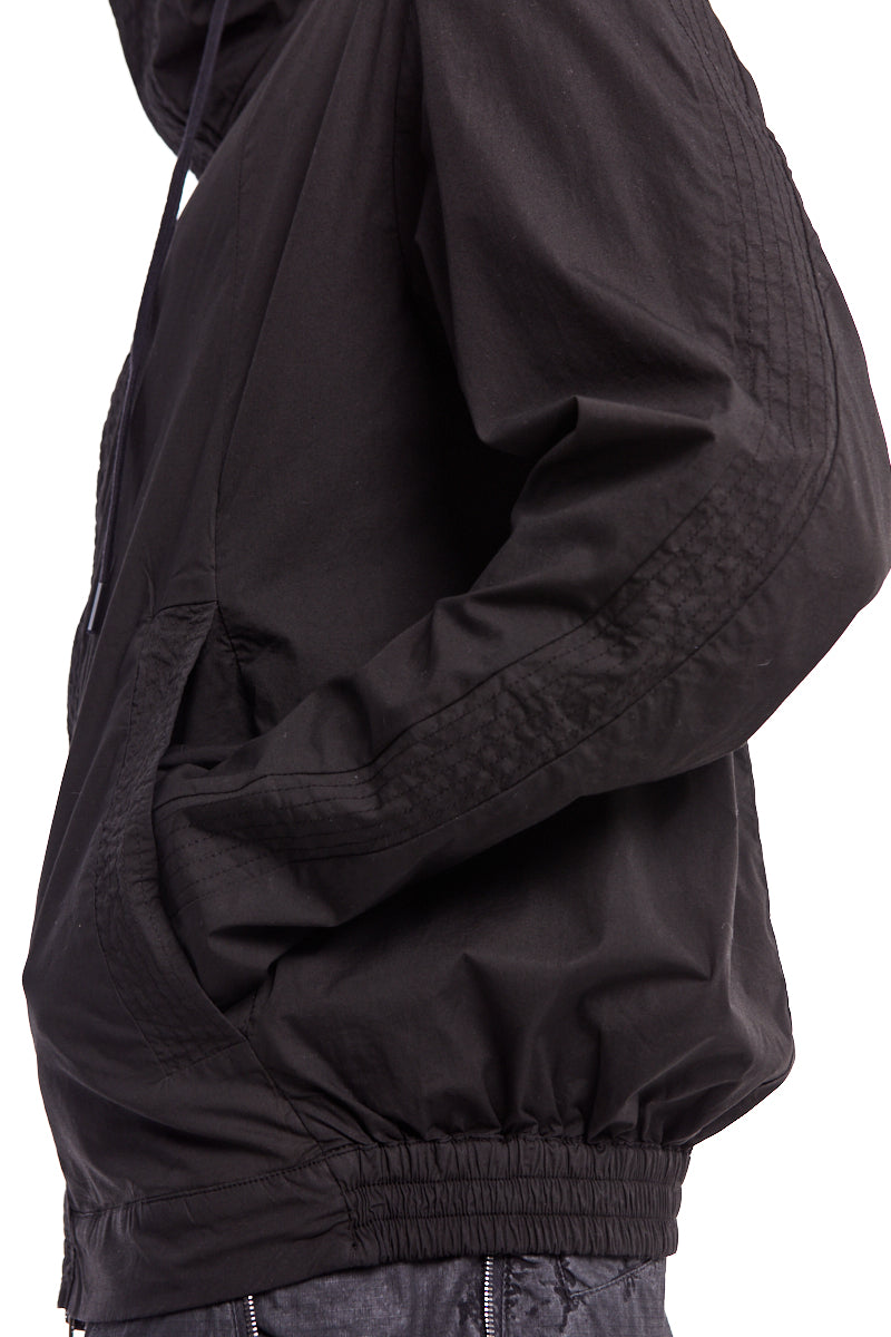 BLACK MULTIPLE STITCH ANORAK
