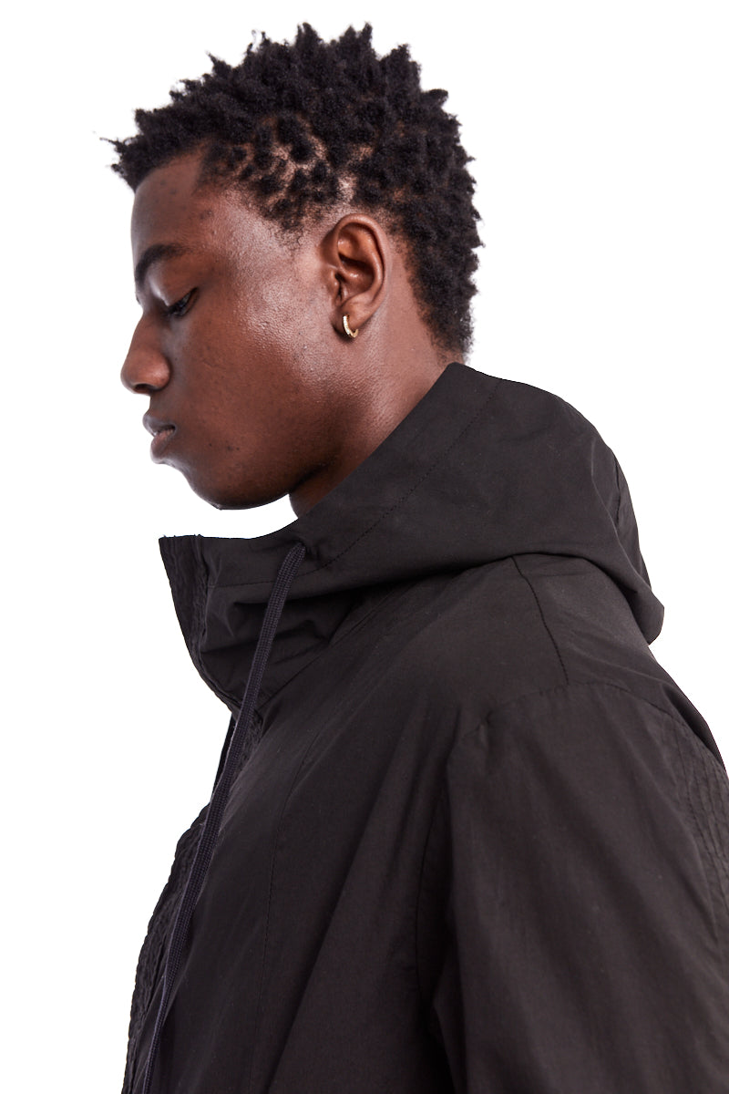 BLACK MULTIPLE STITCH ANORAK