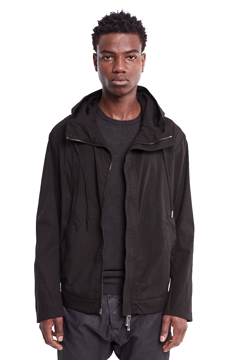BLACK MULTIPLE STITCH ANORAK