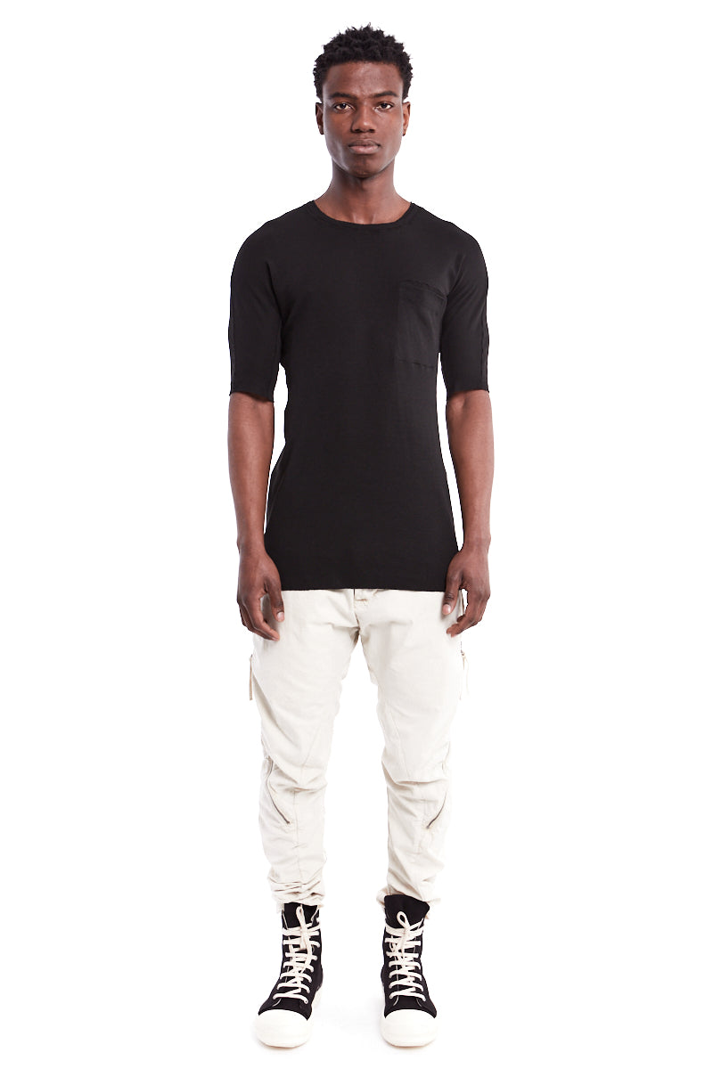 BLACK RIB KIMONO TEE