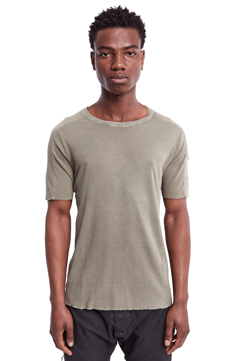 VERDIGRIS RIB SHOULDER POCKET TEE