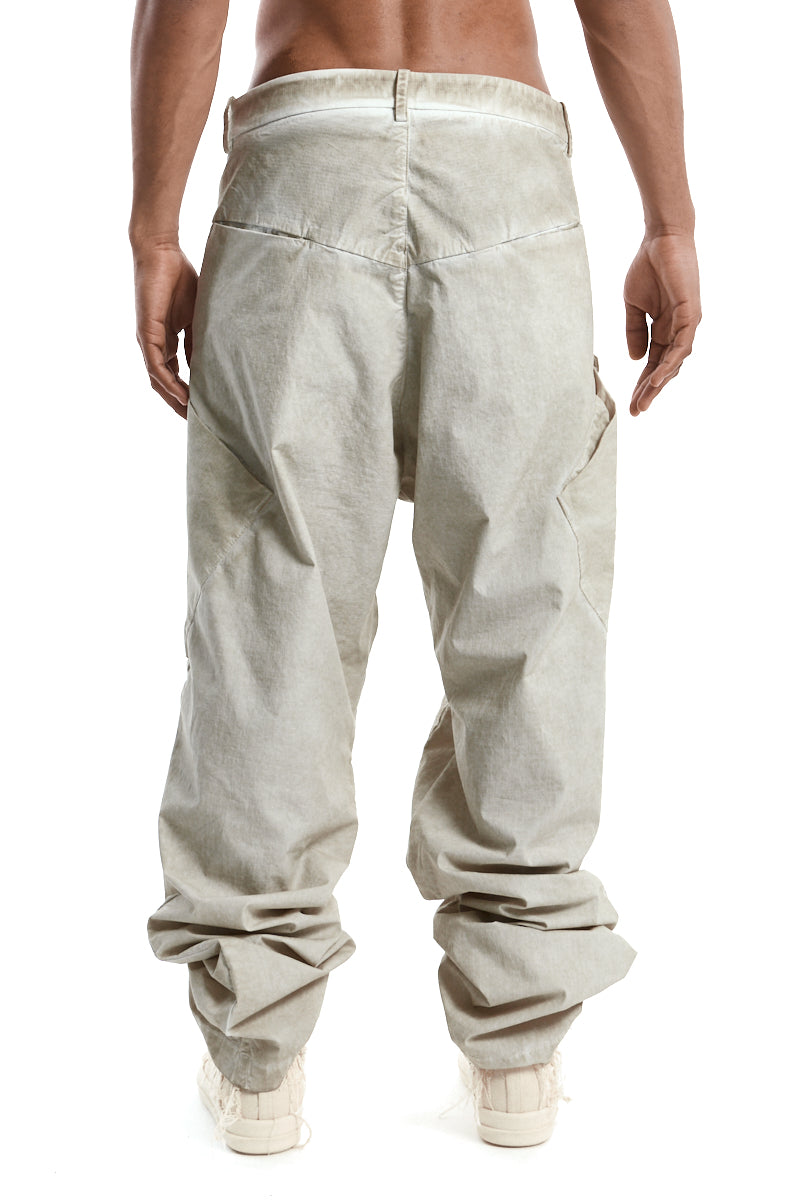 CEMENT MIX RIPSTOP WIDE LEG TROUSERS