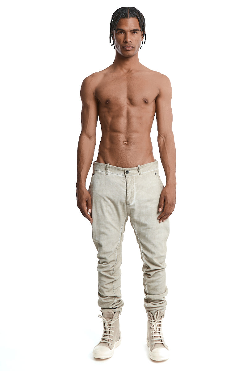 STRETCH SLIM CURVED LEG TROUSERS